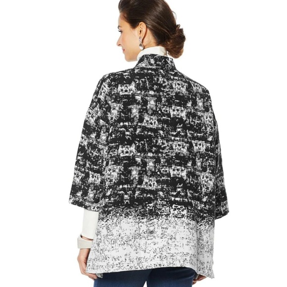 MARLAWYNNE WOMEN'S PLUS SIZE STIPPLE JACQUARD JACKET 1X - Picture 2 of 10